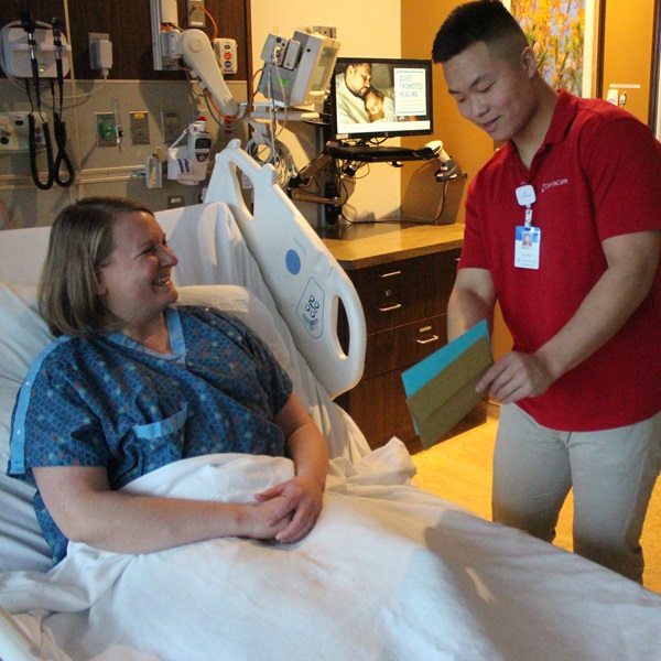 Volunteers serve in patient and guest roles.