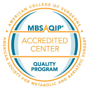 Official accreditation seal of the Metabolic and Bariatric Surgery Accreditation and Quality Improvement Program.