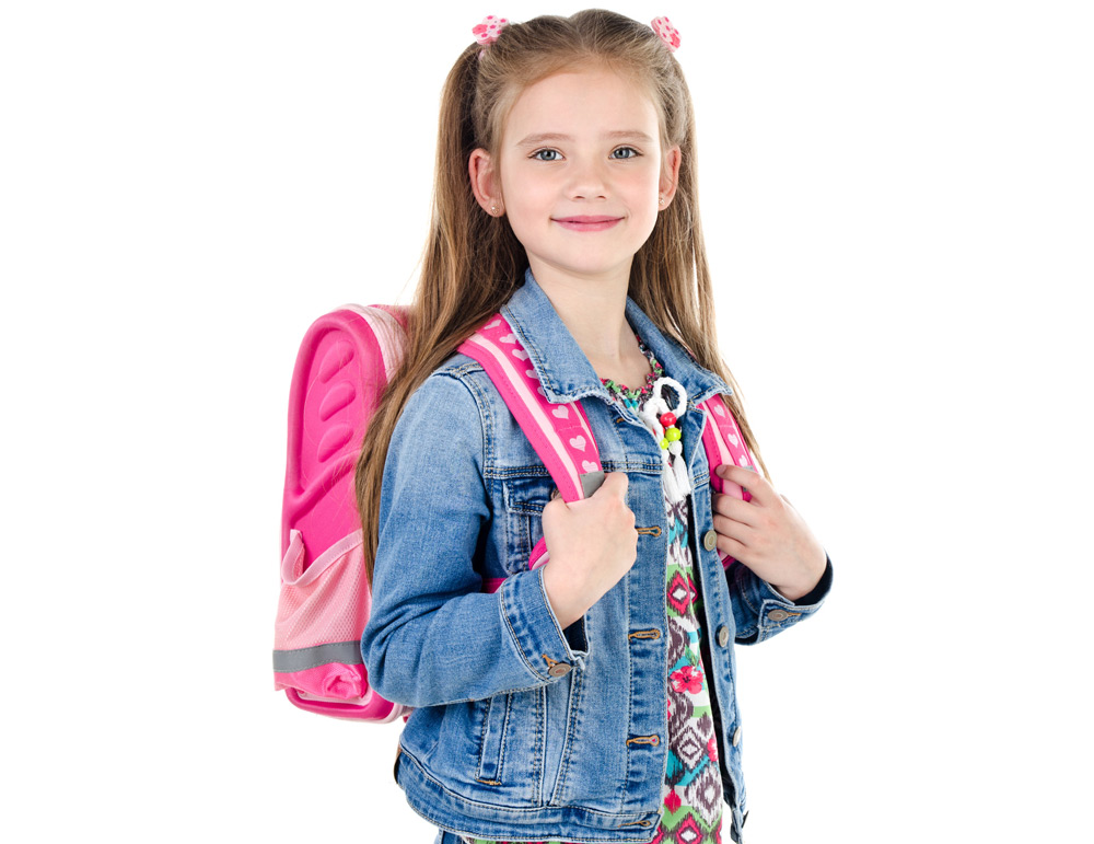 girl wearing backpack