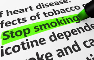 The words "Stop smoking" highlighted in green.