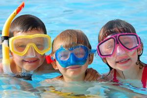 kids in a pool