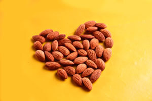almonds in the shape of a heart