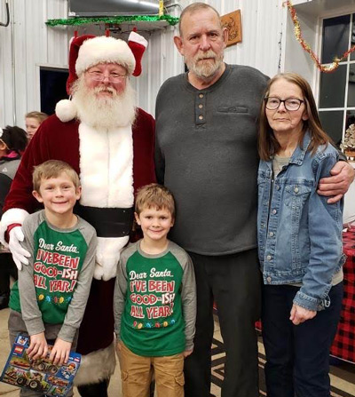 Santa, Andrea's parents and sons
